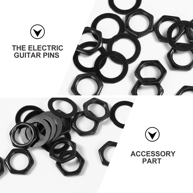 20 PCS METAL Shims Electric Guitar Nut & Washer Set for Guitar Bass