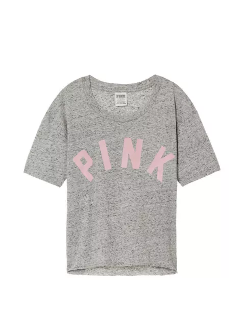 Victorias Secret Pink Shrunken Tee  Grey Marl Size S Nip