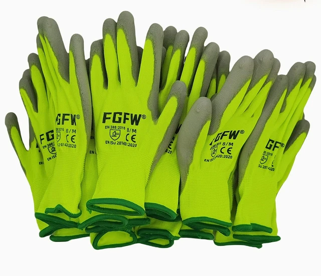 12x Paia Guanti Da Lavoro Sotto Cotone Leggeri Bricolage Bianchi Taglia Unica - Foto 12