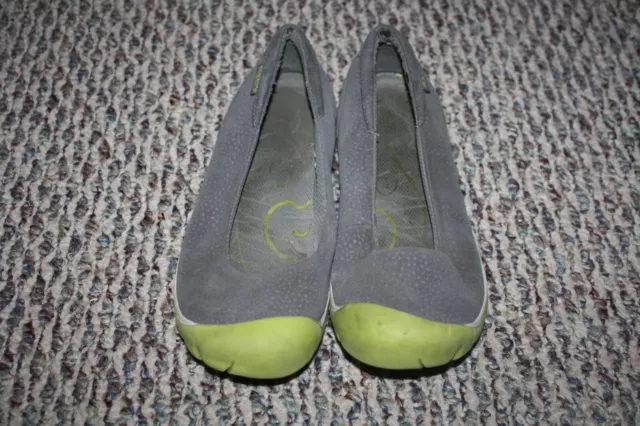 KEEN Kanga Womens Size 8 Gray/Green Casual Walking Ballerina Flats Slip On Shoe