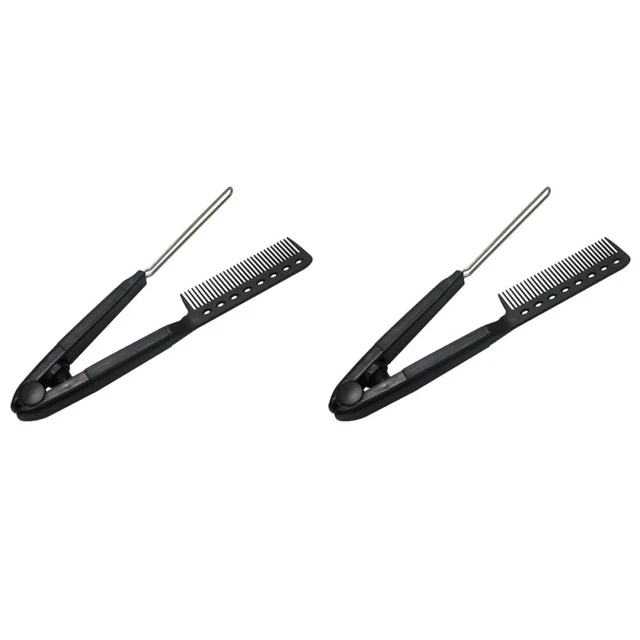 2 Pcs Pettine Lisciante Per Forma Di V Plastica Uomini Donne Spazzola