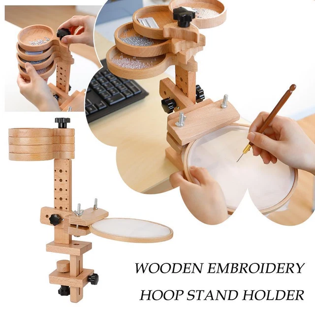 Soporte de aro bordado de madera O6K8