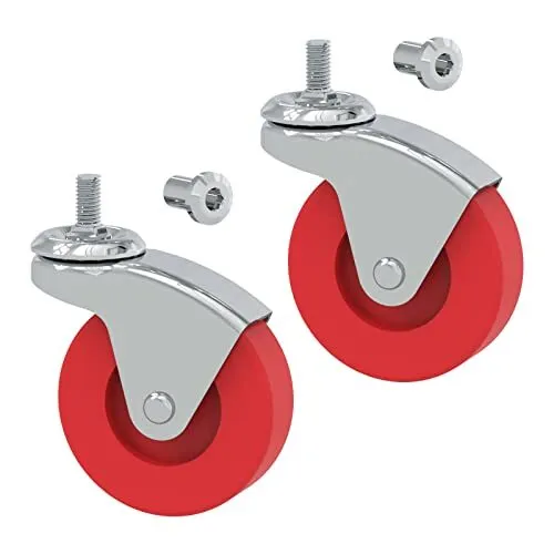BIG RED 2 Pack Heavy Duty 2.5 Swivel Caster Wheel for Creeper Service Utility
