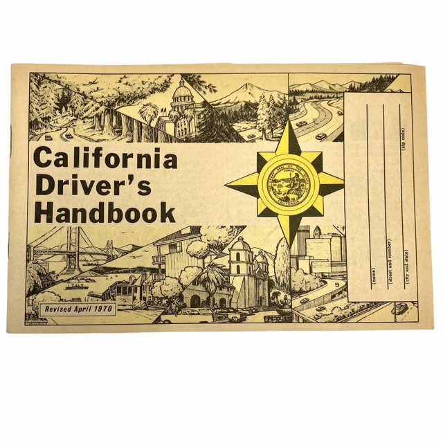 VTG 1970 CALIFORNIA DMV Drivers Handbook Booklet Drivers Test Prep