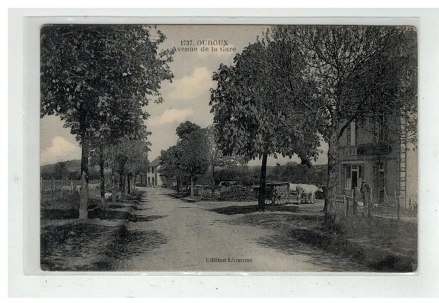 58 Ouroux #10569 Avenue De La Gare Cafe Attelage De Boeufs Edit Lhomme