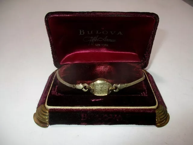 Vintage Bulova 10k Rolled Gold Watch in box