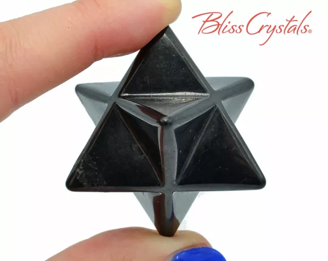 1 SHUNGITE Merkaba 8 Point Star + Bag Healing Crystal and Stone #SM60