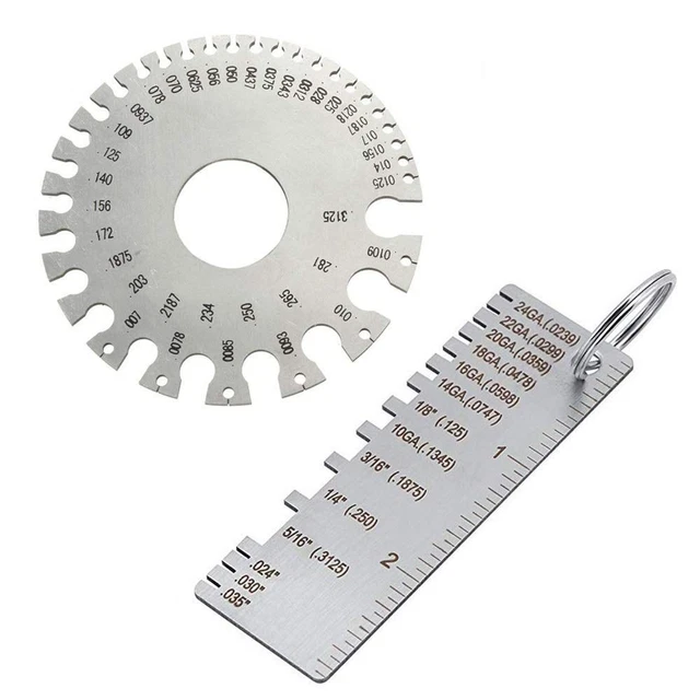 Stainless Steel Welding Gauge, Wire/Metal Sheet Thickness Gauge + Round...