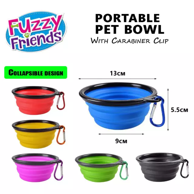 Pet Dog Cat Portable Silicone Collapsible Feeding Water Bowl Travel Feeder Dish