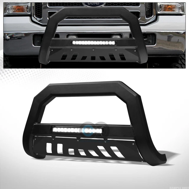 Fits 05-07 F250/F350 Superduty Matte Black AVT Aluminum LED Light Bull Bar Guard