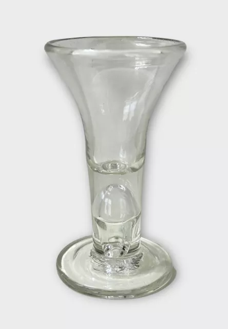 Georgian 18th Century Firing Glass With Bubble Circa 1750