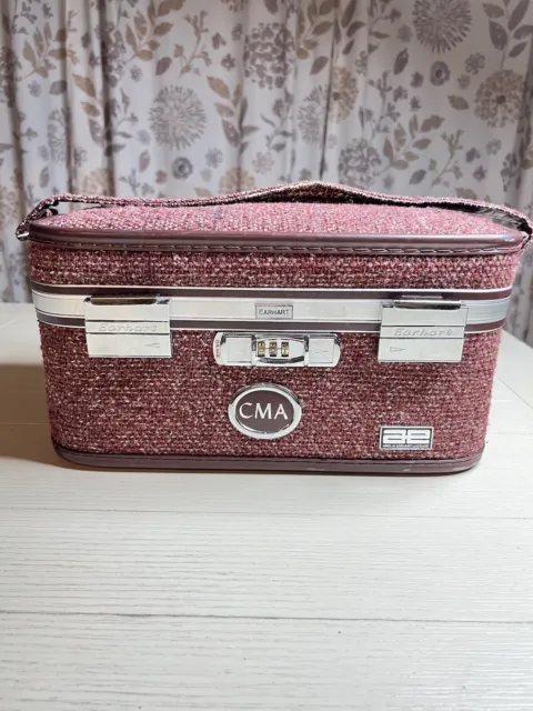 Vintage Amelia Earhart Train / Make Up Case Baltimore Luggage Co. Cranberry Red