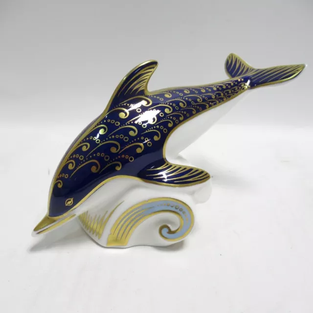 Royal Crown Derby Dolphin Bone China Paperweight Stopper Decorative Ornament 7"