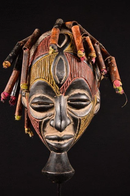 21095 African Old Chokwe Rasta Mask / Mask Dr Congo