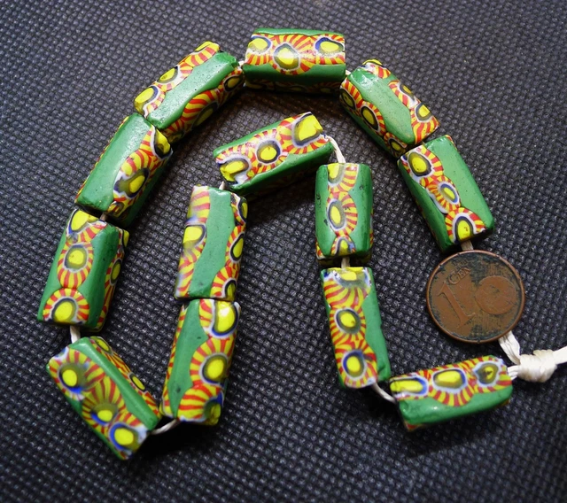 Collier Perles Verre Anciennes Venetian Trade African - Occasion