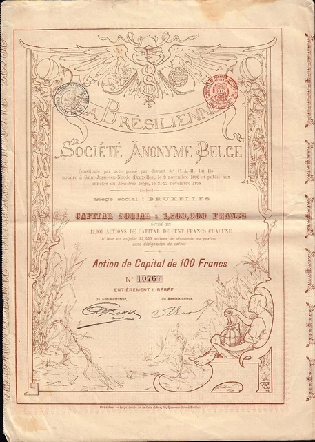 La Bresilienne SA Belge dd 1898 Brazil / Belgium