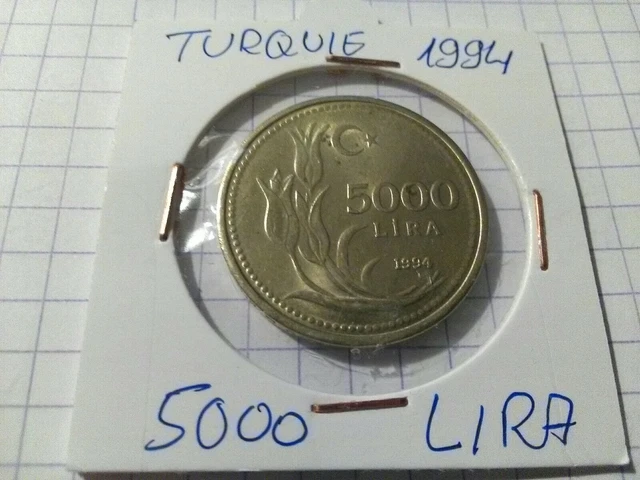 Pieces de monnaie De 5000 Lira Année 1994 Turquie TTB
