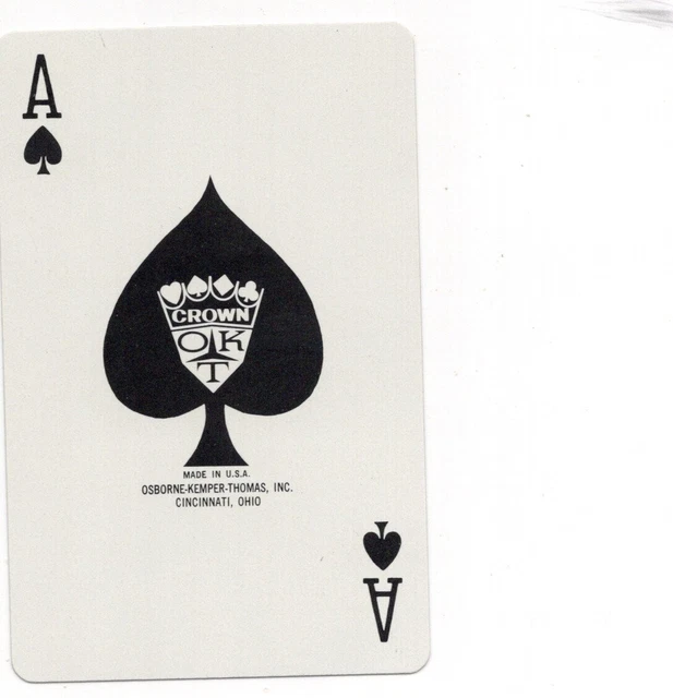 RARE VINTAGE &ACE of Spades Crown OKT (Ohio)" SINGLE Play Card 77 £1