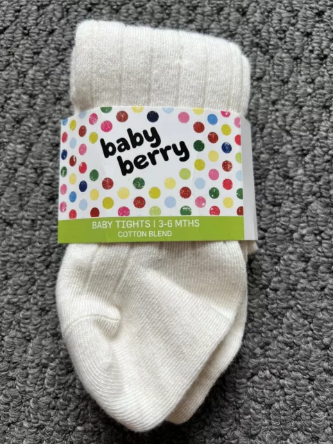 Girl Kids Baby Berry Bottom Warm Tights Stockings 3-6 Months Cotton Blend NWT