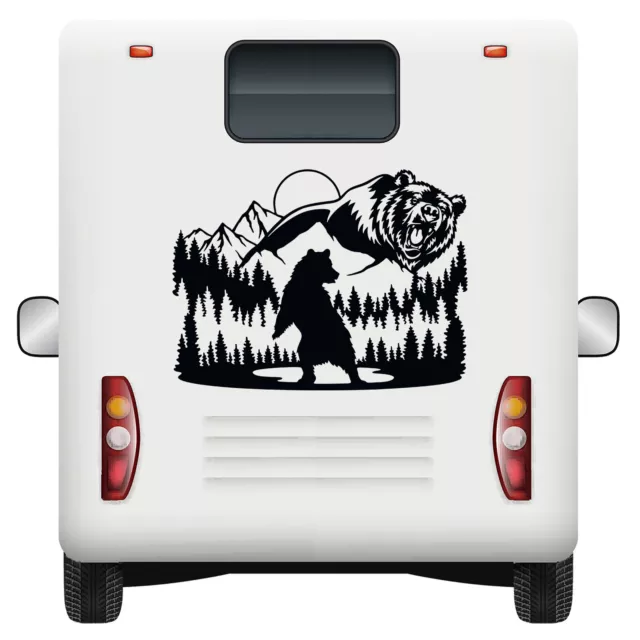 Car Stickers Bear and Forrest Decal Vinyl  Camper Van Window Bumper Motorhome