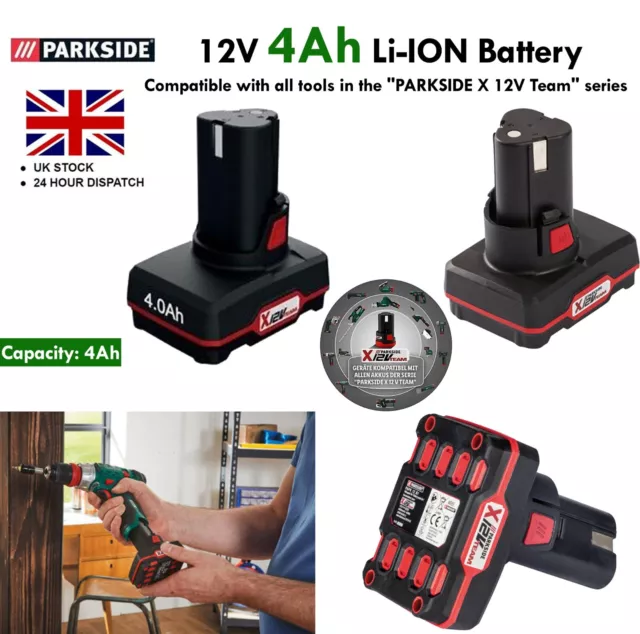 PARKSIDE 12V 4AH Li-ION Battery PAPK 12 BRAND NEW SEALED. £15.89 - PicClick  UK
