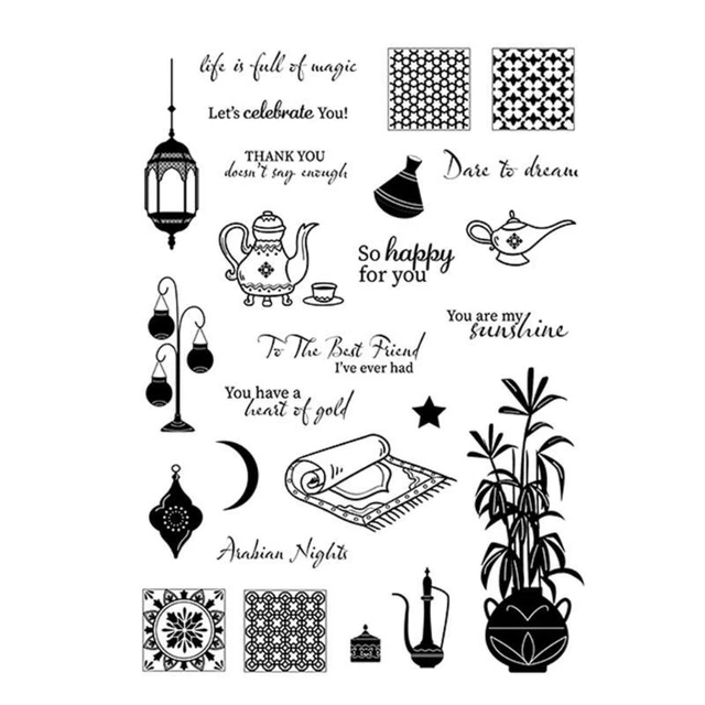 Transparent Silicone Stamps Sentiment Words Clear Stamp for DIY Seal Card Making