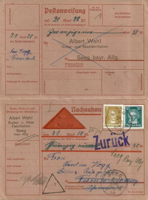 briefmarken deutsches reich 1924-32 interessanter Beleg