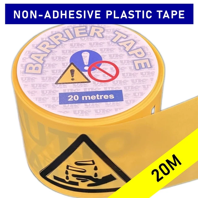 ATTENZIONE PERICOLO CHIMICO nastro di avvertimento barriera in plastica - cordone off aree - 20M
