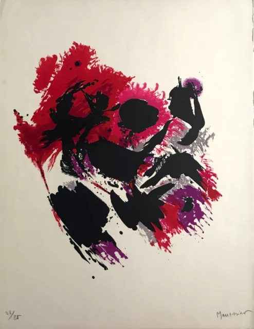 Alfred MANESSIER, La Tache rouge, 1971. Lithographie originale signée au crayon