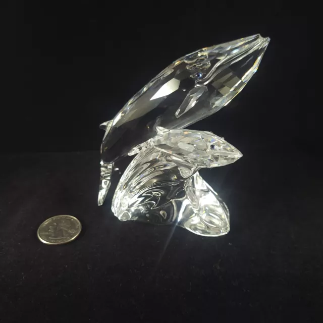 1992 Swarovski Crystal Mother and Baby Whales- "Care for Me"-NO BOX