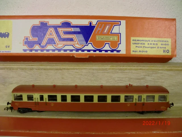 Remorque d'autorail - SNCF - AS - Echelle HO - Réf R008 - Jeux & Jouets