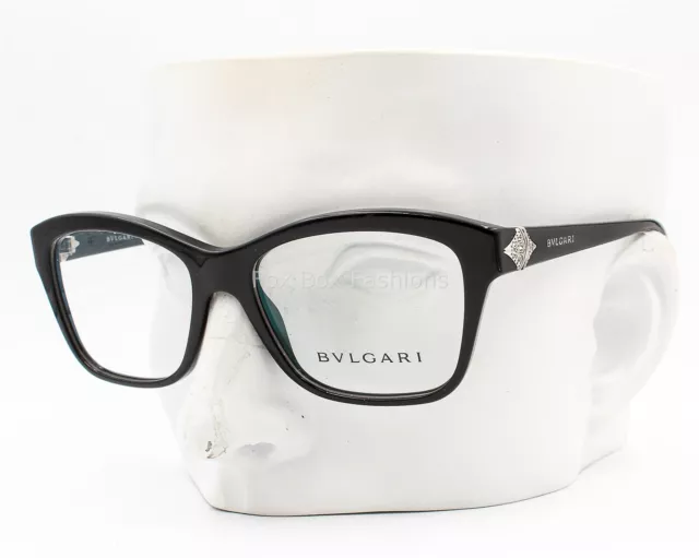 Bvlgari 4080-B 501 Eyeglasses Glasses Black w/ Swarovski Crystals 53-16-140