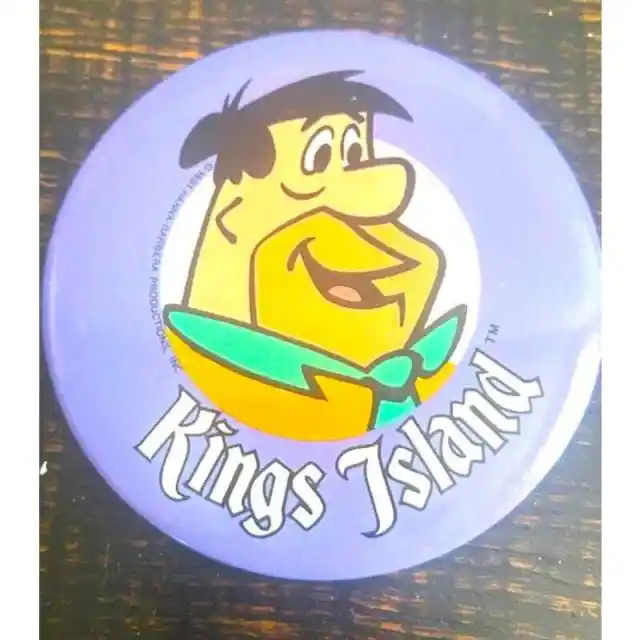 VINTAGE 1980'S KINGS Island Amusement Park Pin Button Hanna Barbera ...