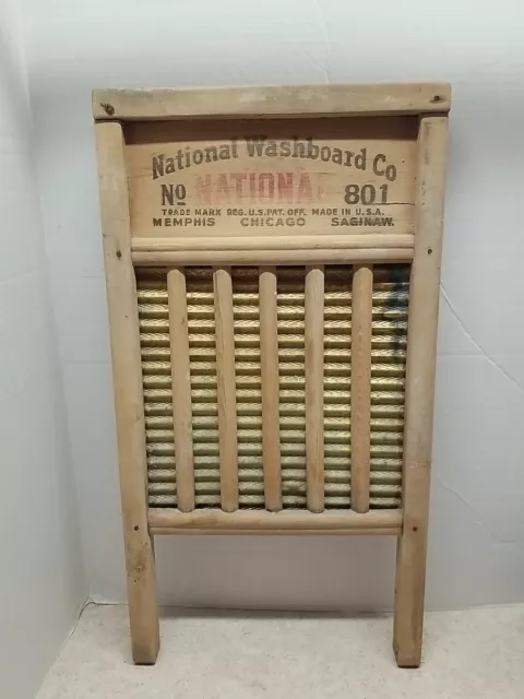 National Washboard CO The Brass King Top Notch No. 801 Brass Washboard