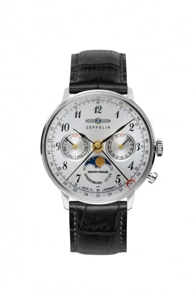 Zeppelin Orologio Quarzo Cronografo Con Mondphase E Cinturino IN Pelle 7037-1