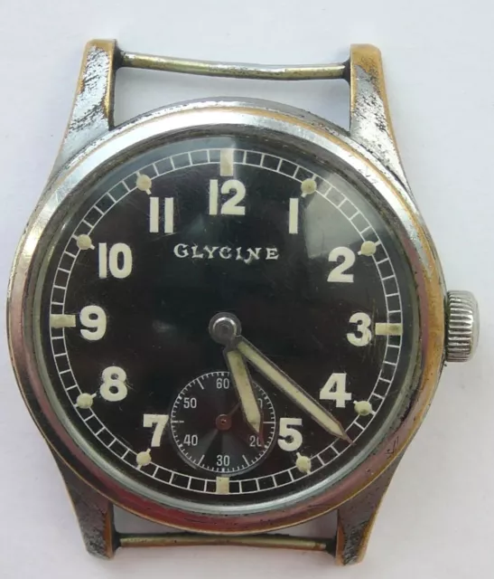 German Military Wrist Watch GLYCINE 1940s WWII D-H