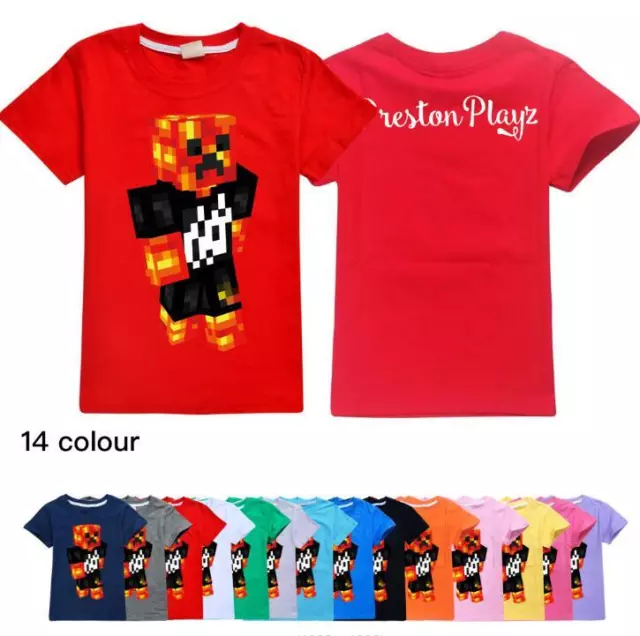 ROBLOX Summer Neck Short-sleeved 3D Kids Cartoon Print Splicing T-shirt  O-neck Sport T-shirt Boys Girls Tops High Short Sleeve