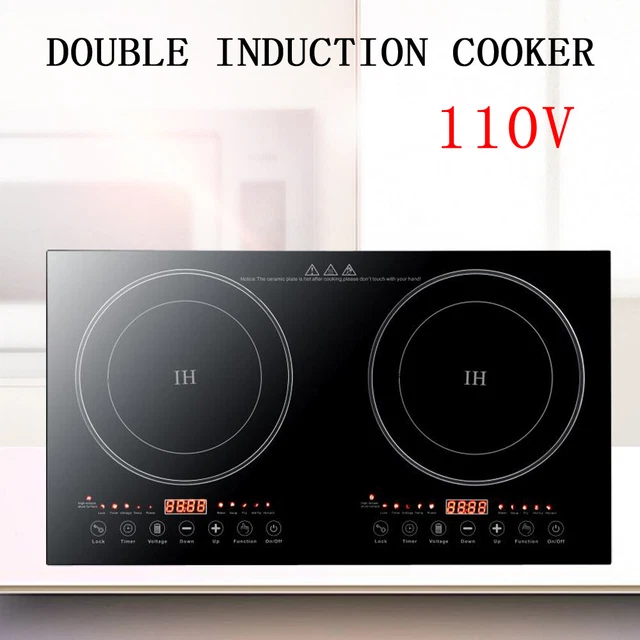 110V 2400W DIGITAL Dual Induction Cooktop 2 Burner Hot Stove Countertop