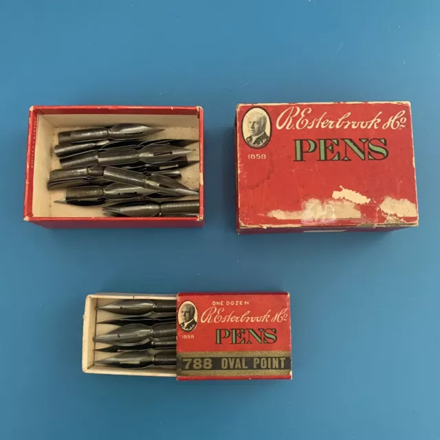 Lot Of 40 R Esterbrook & Co Vintage Pen Nibs Oval Point Steel #788