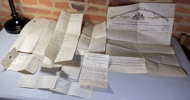 Lot of 9 Antique Documents 1800s Henry Drayer, East Manchester TWP. Mt. Wolf, PA