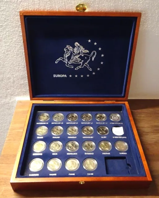 2 Euro Münzen Sammlung 10 Jahre Gemeinschaftsausgabe BRD vergoldet + Silber WWU