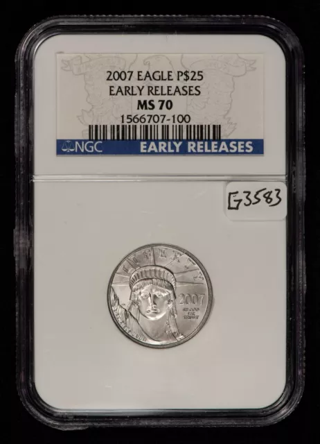 2007 P$25 1/4 oz Platinum American Eagle Statue of Liberty - NGC MS 70 - G3583