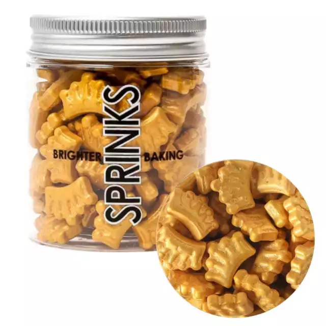 Sprinks Gold Crowning Glory 60g Jar Crown Cupcake Sprinkles Princess Party