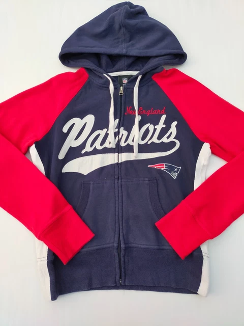 Felpa con cappuccio NFL Abbigliamento New England Patriots piccola donna circonferenza petto 36"" maniche lunghe piena