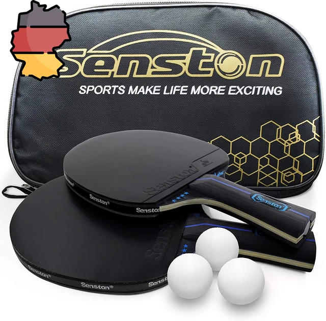 Senston Tischtennis Schläger Set Profi 2 Tischtennisschläger und 3 Bälle