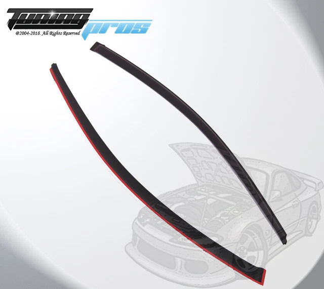 Dark Smoke Rain Visor Deflector 2pcs Out-Channel For Acura RSX 2002-2006
