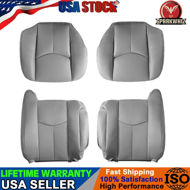 For 2003-2006 Chevy Tahoe Suburban Driver & Passenger Leather Seat Cover Gray US