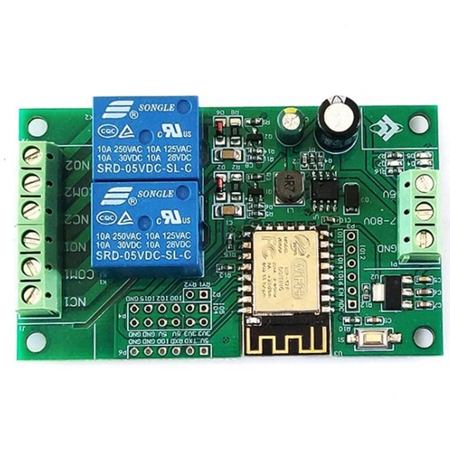 Esp8266 Esp-12F Modulo Relè Wifi 2 Canali 5V / 8-80V Interruttore Relè di R G9R4