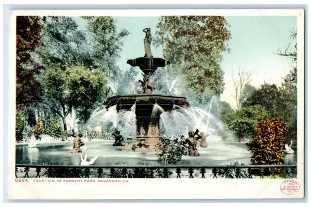 c1905's Scene Of Fountain In Forsyth Park Savannah Georgia GA Unposted Postcard