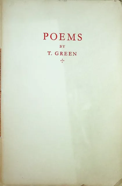 1935 Poems by T Green Birmingham School of Printing Leonard Jay History Vintage